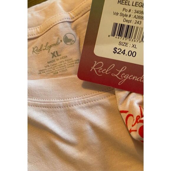 REEL LEGENDS Women’s XLARGE Logo Long Sleeve LIGHT PINK T-Shirt - Picture 5 of 8